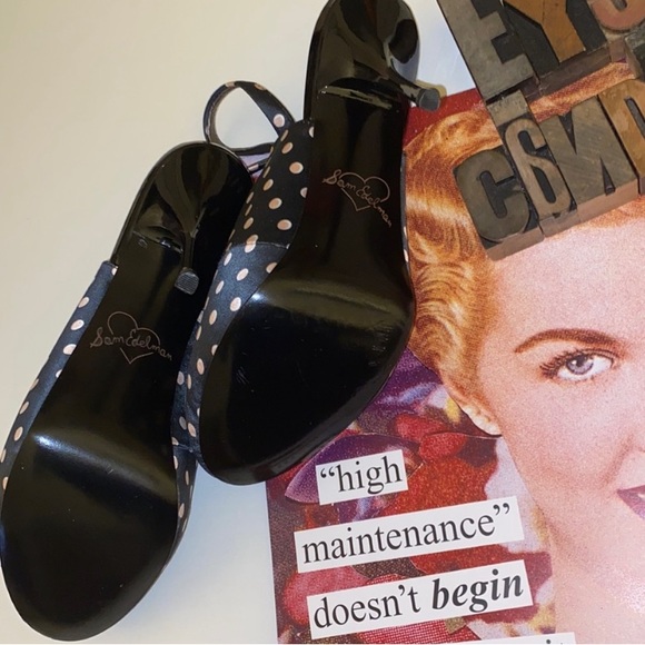 SAM EDELMAN ‘Evelyn’ Peep Toe Polka Dot Stilettos - Picture 5 of 12